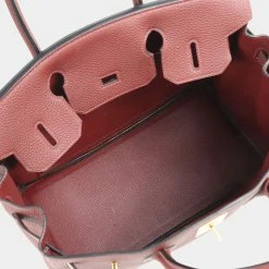Hermes Rouge Ash Togo Leather Gold Hardware Birkin 30 Bag For Women -Deals Hermes Store luxury women hermes used handbags p658579 005
