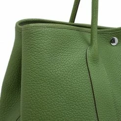 Hermes Green Pelouse Togo Leather Garden Party MM Tote For Women -Deals Hermes Store luxury women hermes used handbags p65882 006