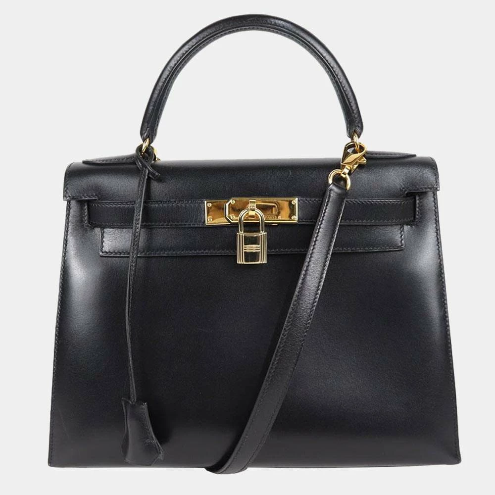 Hermes Black Box Calf Leather Gold Hardware Kelly 28 Bag For Women 3 Hermes Black Box Calf Leather Gold Hardware Kelly 28 Bag For Women
