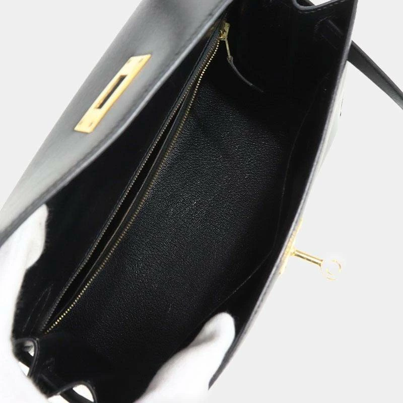 Hermes Black Box Calf Leather Gold Hardware Kelly 28 Bag For Women 6 Hermes Black Box Calf Leather Gold Hardware Kelly 28 Bag For Women - Image 4