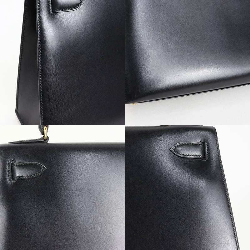Hermes Black Box Calf Leather Gold Hardware Kelly 28 Bag For Women 11 Hermes Black Box Calf Leather Gold Hardware Kelly 28 Bag For Women - Image 9