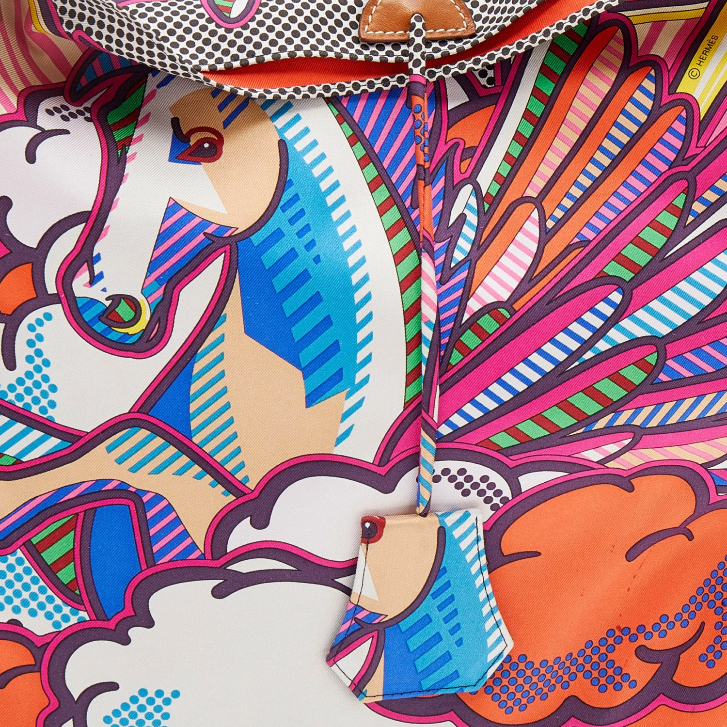 Hermes Multicolor Pégase Pop Silk And Leather Silky City 33 Bag For Women 7 Hermes Multicolor Pégase Pop Silk And Leather Silky City 33 Bag For Women - Image 5