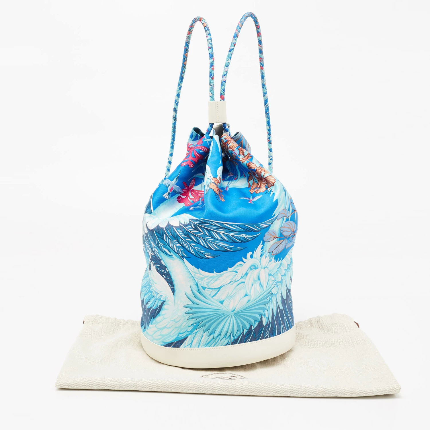 Hermes Multicolor Silk Blend And Leather Soie Cool Bag For Women 11 Hermes Multicolor Silk Blend And Leather Soie Cool Bag For Women - Image 9