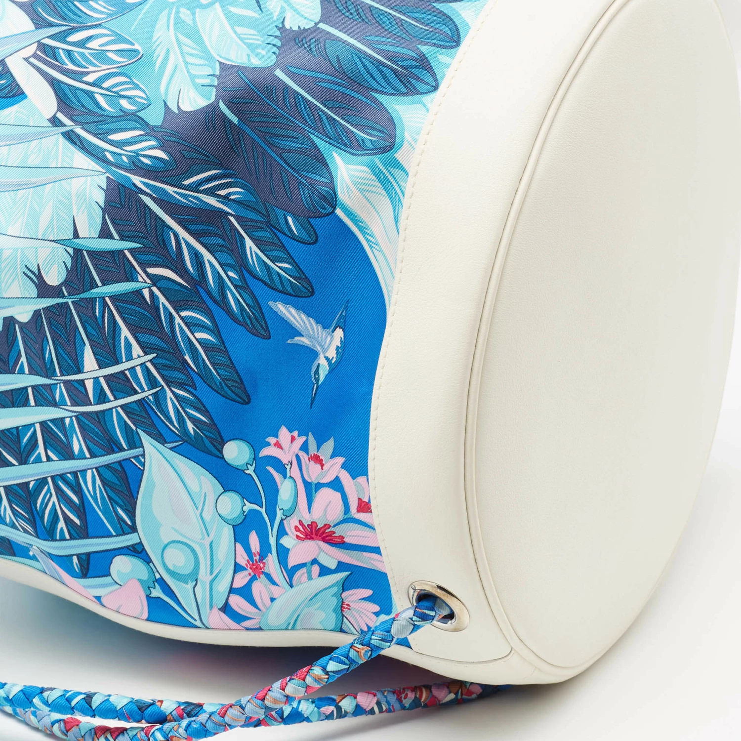 Hermes Multicolor Silk Blend And Leather Soie Cool Bag For Women 12 Hermes Multicolor Silk Blend And Leather Soie Cool Bag For Women - Image 10