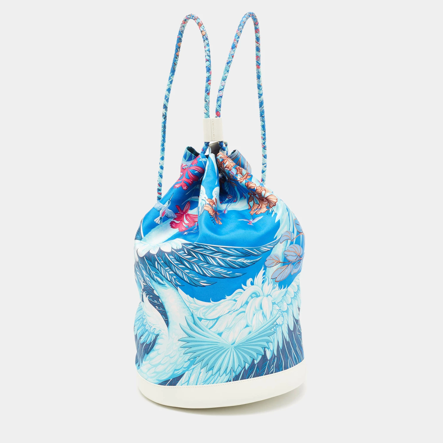 Hermes Multicolor Silk Blend And Leather Soie Cool Bag For Women 3 Hermes Multicolor Silk Blend And Leather Soie Cool Bag For Women