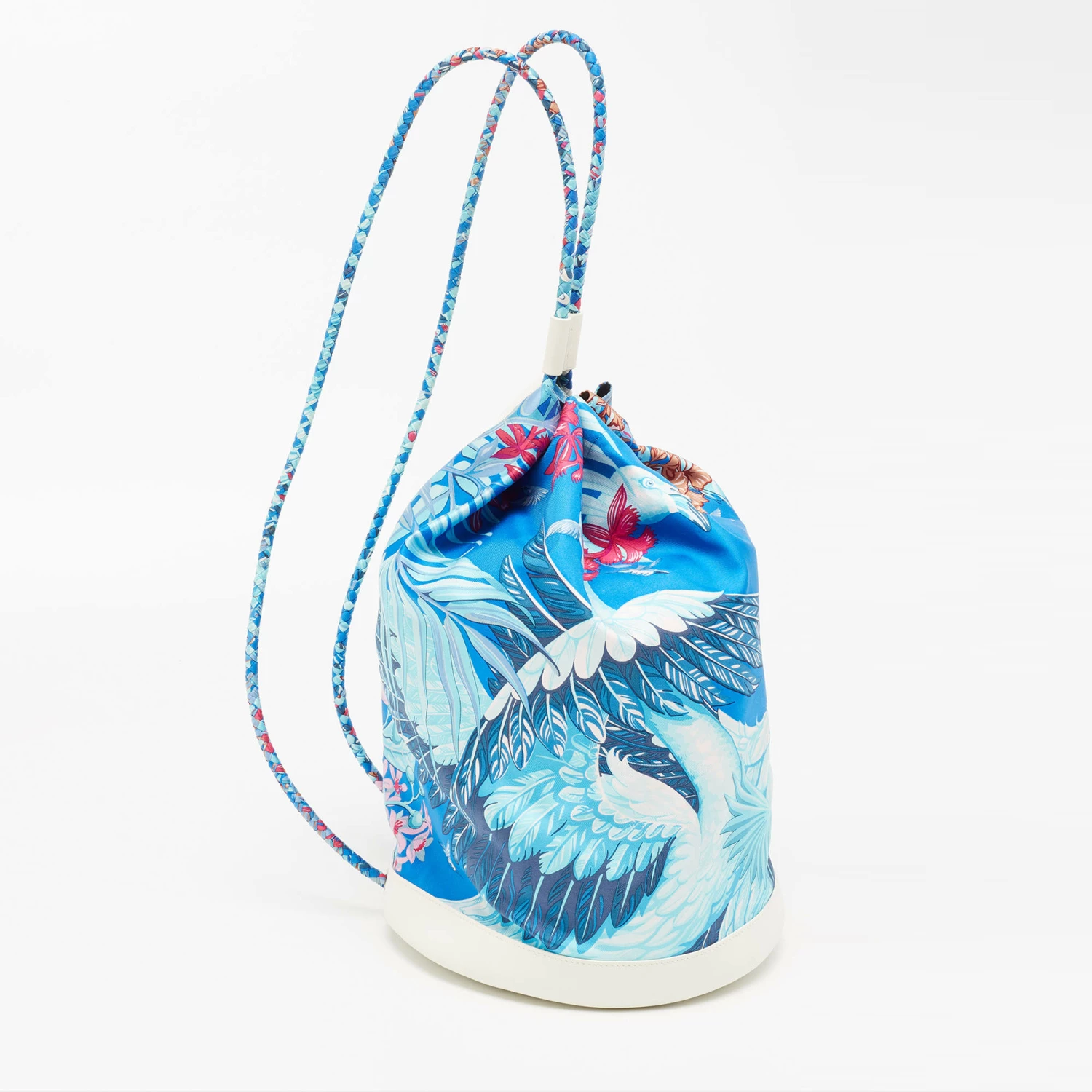 Hermes Multicolor Silk Blend And Leather Soie Cool Bag For Women 5 Hermes Multicolor Silk Blend And Leather Soie Cool Bag For Women - Image 3