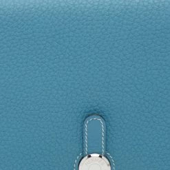 Hermes Bleu Jean Togo Leather Dogon Duo Wallet For Women -Deals Hermes Store luxury women hermes used handbags p660862 002