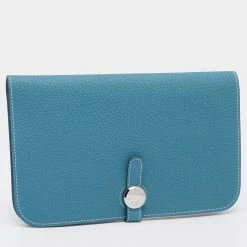 Hermes Bleu Jean Togo Leather Dogon Duo Wallet For Women -Deals Hermes Store luxury women hermes used handbags p660862 003