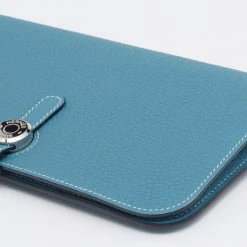Hermes Bleu Jean Togo Leather Dogon Duo Wallet For Women -Deals Hermes Store luxury women hermes used handbags p660862 014