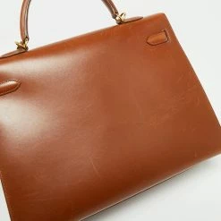 Hermes Gold Box Leather Kelly Gold Finish Sellier 35 Bag For Women -Deals Hermes Store luxury women hermes used handbags p661086 011