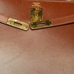 Hermes Gold Box Leather Kelly Gold Finish Sellier 35 Bag For Women -Deals Hermes Store luxury women hermes used handbags p661086 020