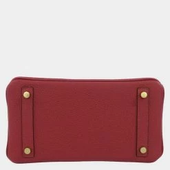 Hermes Red Togo Leather Gold Hardware Birkin 25 Bag For Women -Deals Hermes Store luxury women hermes used handbags p661174 005