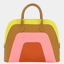 Hermes Multi Leather Limited Edition Bolide 1923 30 Satchel Bag For Women -Deals Hermes Store luxury women hermes used handbags p661175 011