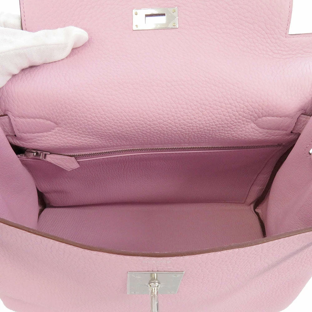 Hermes Pink Taurillon Clemence Palladium Hardware Kelly 28 Retourne Bag For Women 7 Hermes Pink Taurillon Clemence Palladium Hardware Kelly 28 Retourne Bag For Women - Image 5