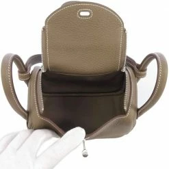 Hermes Grey Taurillon Clemence Leather Mini Lindy 20 Shoulder Bag For Women -Deals Hermes Store luxury women hermes used handbags p661184 004