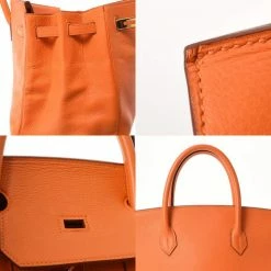 Hermes Orange Taurillon Clemence Leather Gold Hardware Birkin 40 Bag For Women -Deals Hermes Store luxury women hermes used handbags p661584 007