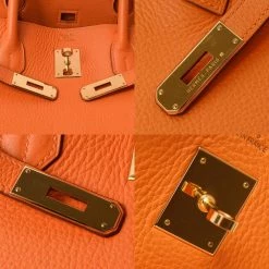 Hermes Orange Taurillon Clemence Leather Gold Hardware Birkin 40 Bag For Women -Deals Hermes Store luxury women hermes used handbags p661584 012