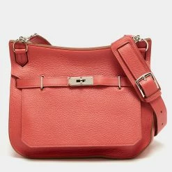 Hermes Rouge Pivoine Togo Leather Jypsiere 28 Bag For Women