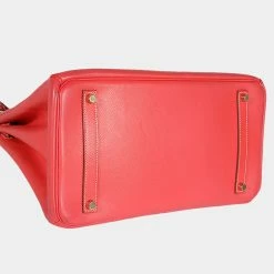 Hermes Hermès Limited Edition Rose Jaipur & Gold Epsom Candy Birkin 35 GHW For Women -Deals Hermes Store luxury women hermes used handbags p662035 002