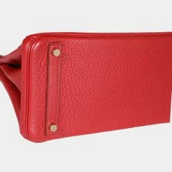 Hermes Hermès Rouge Casaque Togo Birkin 30 GHW For Women -Deals Hermes Store luxury women hermes used handbags p662036 001