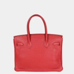 Hermes Hermès Rouge Casaque Togo Birkin 30 GHW For Women -Deals Hermes Store luxury women hermes used handbags p662036 002
