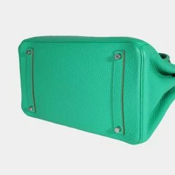 Hermes Hermès Menthe Clémence Birkin 35 PHW For Women -Deals Hermes Store luxury women hermes used handbags p662037 001