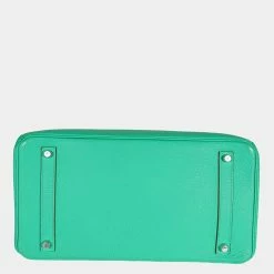 Hermes Hermès Menthe Clémence Birkin 35 PHW For Women -Deals Hermes Store luxury women hermes used handbags p662037 008