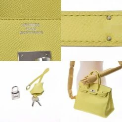 Hermes Yellow Epsom Leather Palladium Hardware Birkin 35 Bag For Women -Deals Hermes Store luxury women hermes used handbags p662576 001