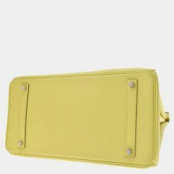 Hermes Yellow Epsom Leather Palladium Hardware Birkin 35 Bag For Women -Deals Hermes Store luxury women hermes used handbags p662576 004