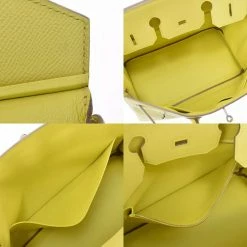 Hermes Yellow Epsom Leather Palladium Hardware Birkin 35 Bag For Women -Deals Hermes Store luxury women hermes used handbags p662576 008