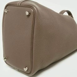 Hermes Etoupe Taurillion Clemence Leather Picotin Lock 18 Bag For Women -Deals Hermes Store luxury women hermes used handbags p663040 009