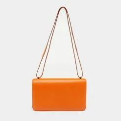 Hermes Orange Epsom Leather Constance Elan Bag For Women -Deals Hermes Store luxury women hermes used handbags p663942 002