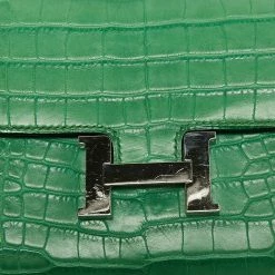 Hermes Cactus Alligator Palladium Finish Constance Long Wallet For Women -Deals Hermes Store luxury women hermes used handbags p663950 012