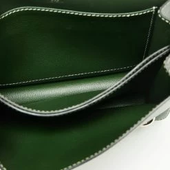 Hermes Vert Anglais Evercolor Leather Palladium Finish Roulis 24 Bag For Women -Deals Hermes Store luxury women hermes used handbags p663957 009