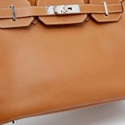 Hermes Gold Epsom Leather Palladium Plated Birkin 30 Bag For Women -Deals Hermes Store luxury women hermes used handbags p664398 006