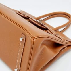 Hermes Gold Epsom Leather Palladium Plated Birkin 30 Bag For Women -Deals Hermes Store luxury women hermes used handbags p664398 008