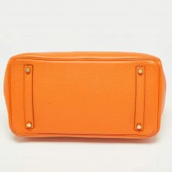 Hermes Orange Togo Leather Gold Finish Birkin 35 Bag For Women -Deals Hermes Store luxury women hermes used handbags p666854 011