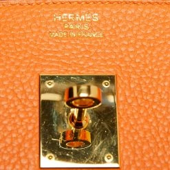 Hermes Orange Togo Leather Gold Finish Birkin 35 Bag For Women -Deals Hermes Store luxury women hermes used handbags p666854 024