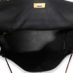 Hermes Hermès HSS Black & Vermillon Togo Retourne Kelly 35 GHW For Women -Deals Hermes Store luxury women hermes used handbags p667435 002