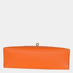 Hermes Hermès Orange H Swift Kelly Pochette GHW For Women -Deals Hermes Store luxury women hermes used handbags p667438 002