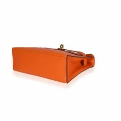 Hermes Hermès Orange H Swift Kelly Pochette GHW For Women -Deals Hermes Store luxury women hermes used handbags p667438 004
