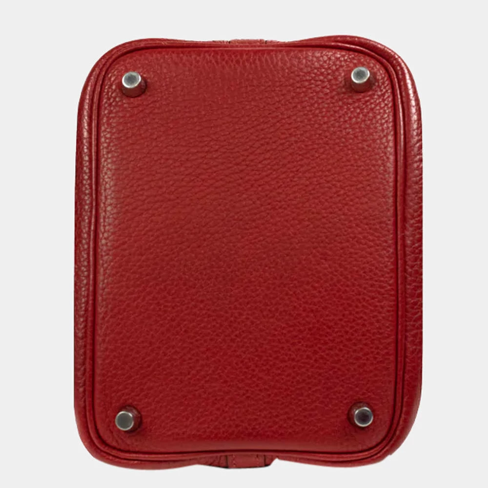 Hermes Red Clemence Leather Picotin Lock 18 Top Handle Bag For Women 6 Hermes Red Clemence Leather Picotin Lock 18 Top Handle Bag For Women - Image 4