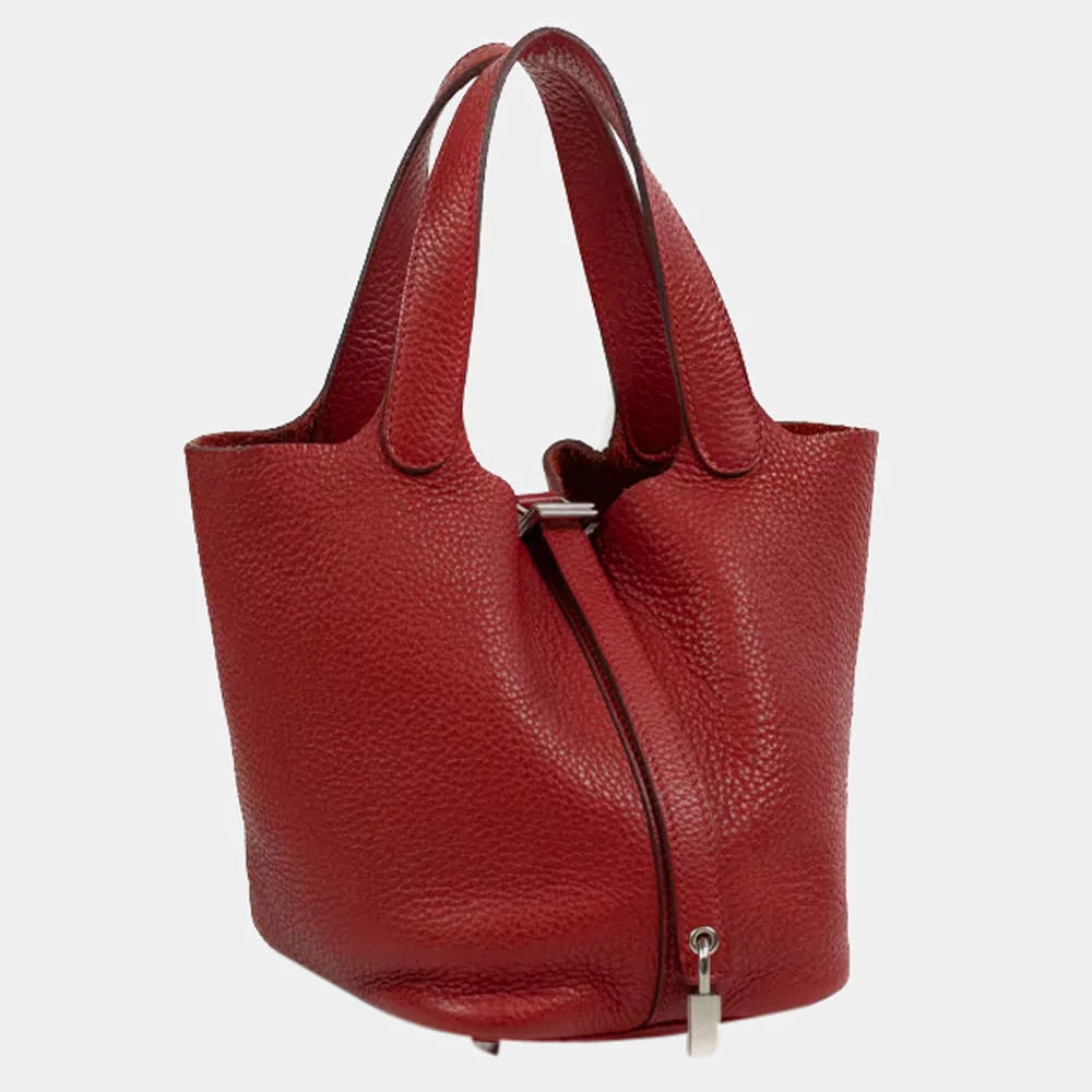 Hermes Red Clemence Leather Picotin Lock 18 Top Handle Bag For Women 4 Hermes Red Clemence Leather Picotin Lock 18 Top Handle Bag For Women - Image 2