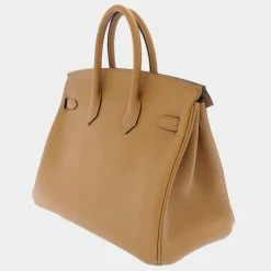 Hermes Brown Swift Leather Palladium Hardware In And Out Birkin 25 Bag For Women -Deals Hermes Store luxury women hermes used handbags p668241 004