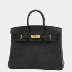 Hermes Birkin Women's Togo Leather Handbag Black For Women