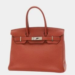 Hermes Birkin Taurillon Clemence Leather Handbag Rouge H For Women -Deals Hermes Store luxury women hermes used handbags p668919 009