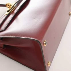Hermes Kelly Women's Box Calf Leather Shoulder Bag Bordeaux For Women -Deals Hermes Store luxury women hermes used handbags p668923 004