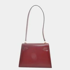 Hermes Kelly Women's Box Calf Leather Shoulder Bag Bordeaux For Women -Deals Hermes Store luxury women hermes used handbags p668923 007