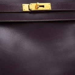 Hermes Kelly Box Calf Leather Handbag,Shoulder Bag Raisin For Women -Deals Hermes Store luxury women hermes used handbags p668925 008