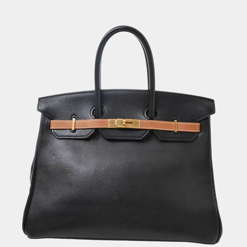 Hermes Birkin Women's Gulliver Leather Handbag Black For Women 3 Hermes Birkin Women's Gulliver Leather Handbag Black For Women